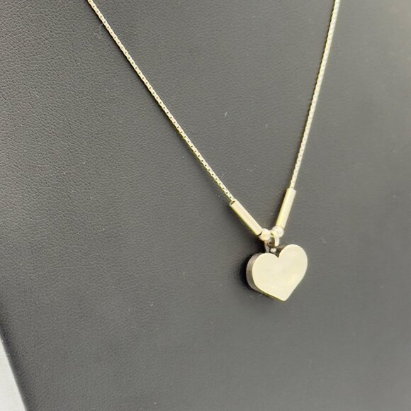 DIDAE 925 Sterling Silver Vintage Signed Heart Link Style Chain Necklace 16" - Picture 2 of 16